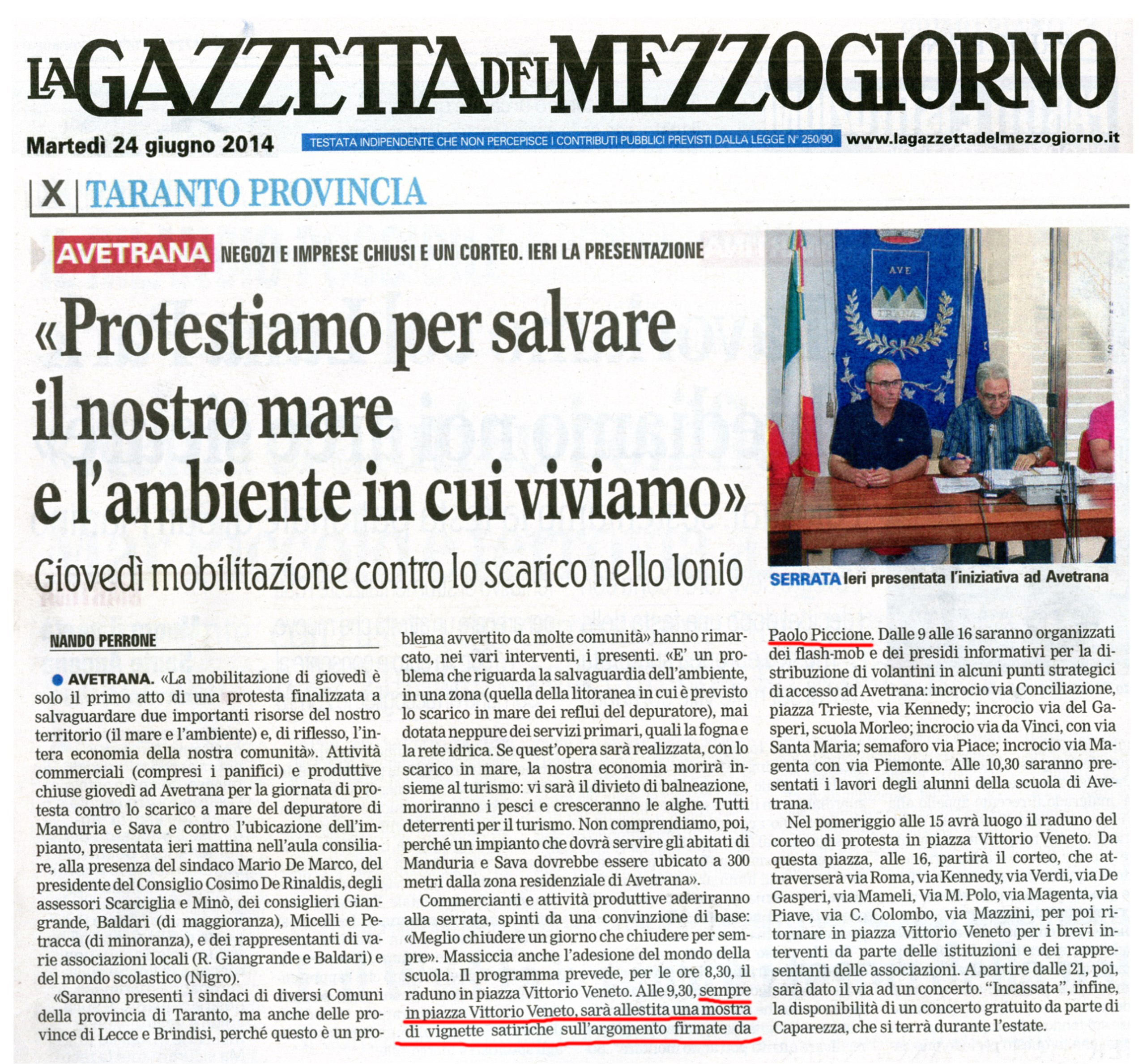 scarico in mare_manifestazione avetrana_gazzetta del mezz_24giugno14