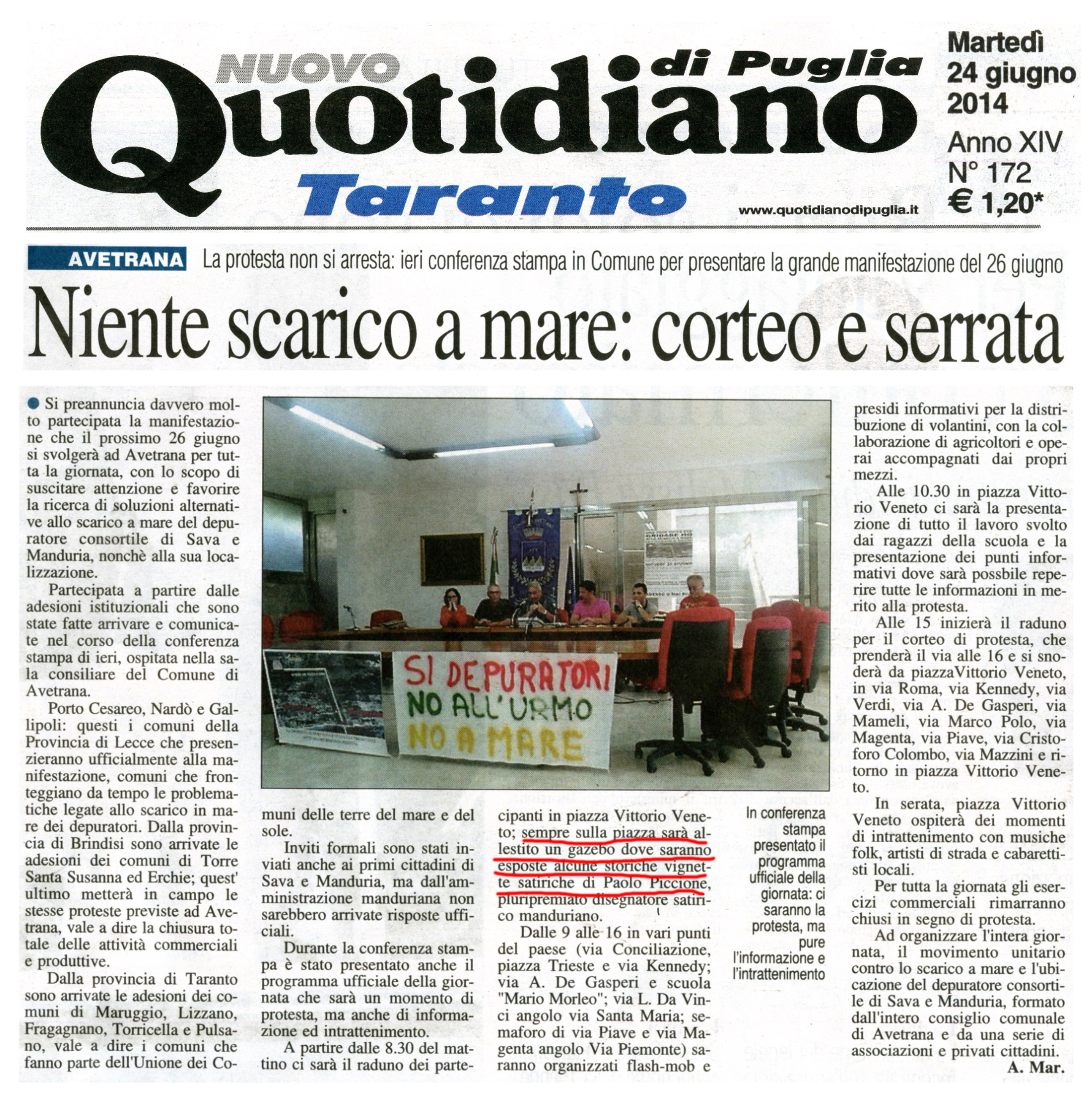 scarico in mare_manifestazione avetrana_quotidiano_24giugno14